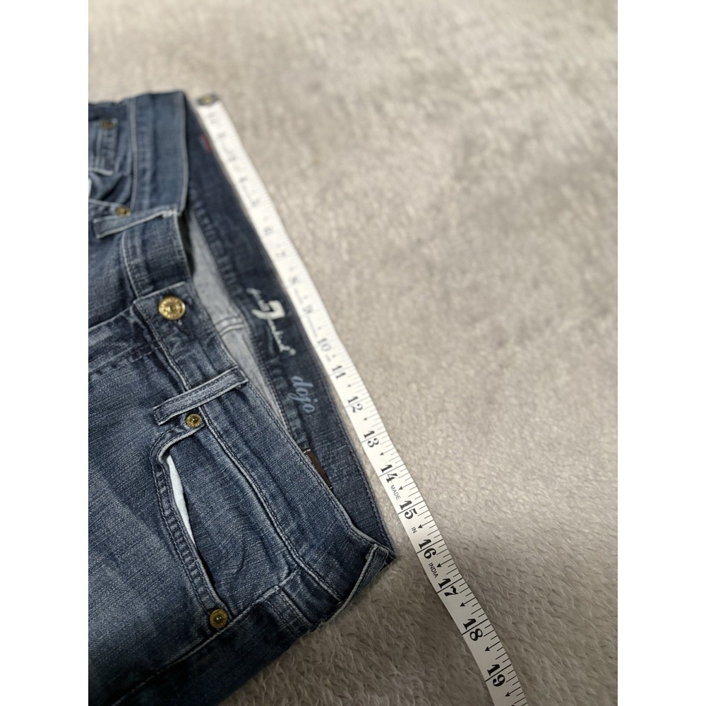 7 For All Mankind Dojo Flared Jeans Womens 30x30 Blue Denim Rise Boho Y2K - Picture 7 of 9